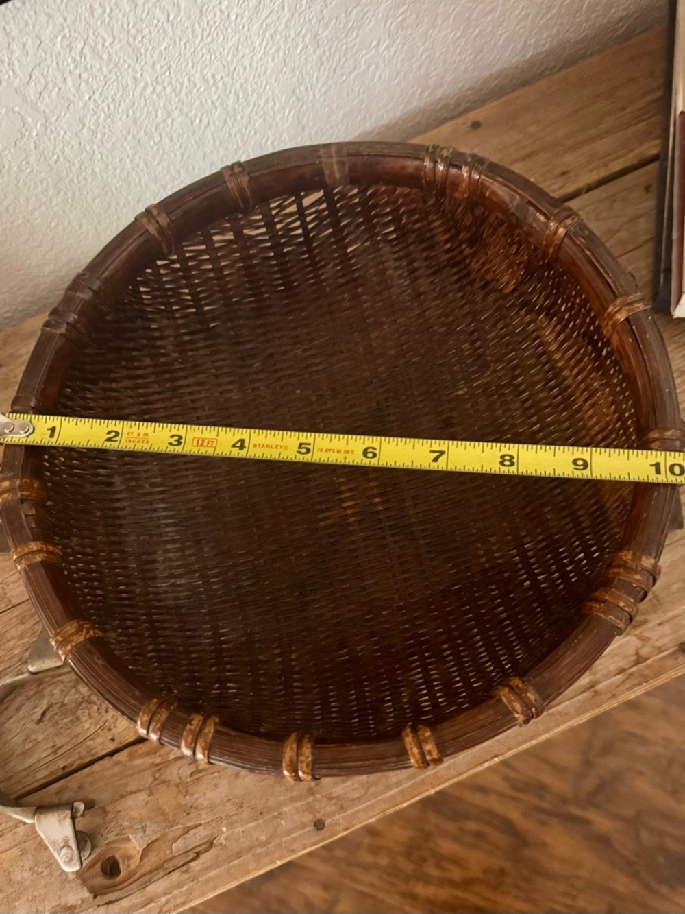 Handwoven Brown Rattan Bowl Basket - Rustic Home Accents - Picture 8 of 9